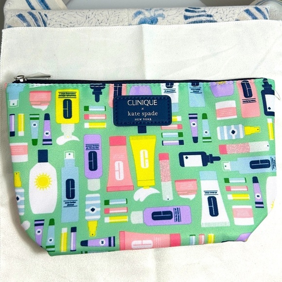 Clinique Handbags - Clinique Kate Spade Makeup Bag Zippered Canvas NWOT